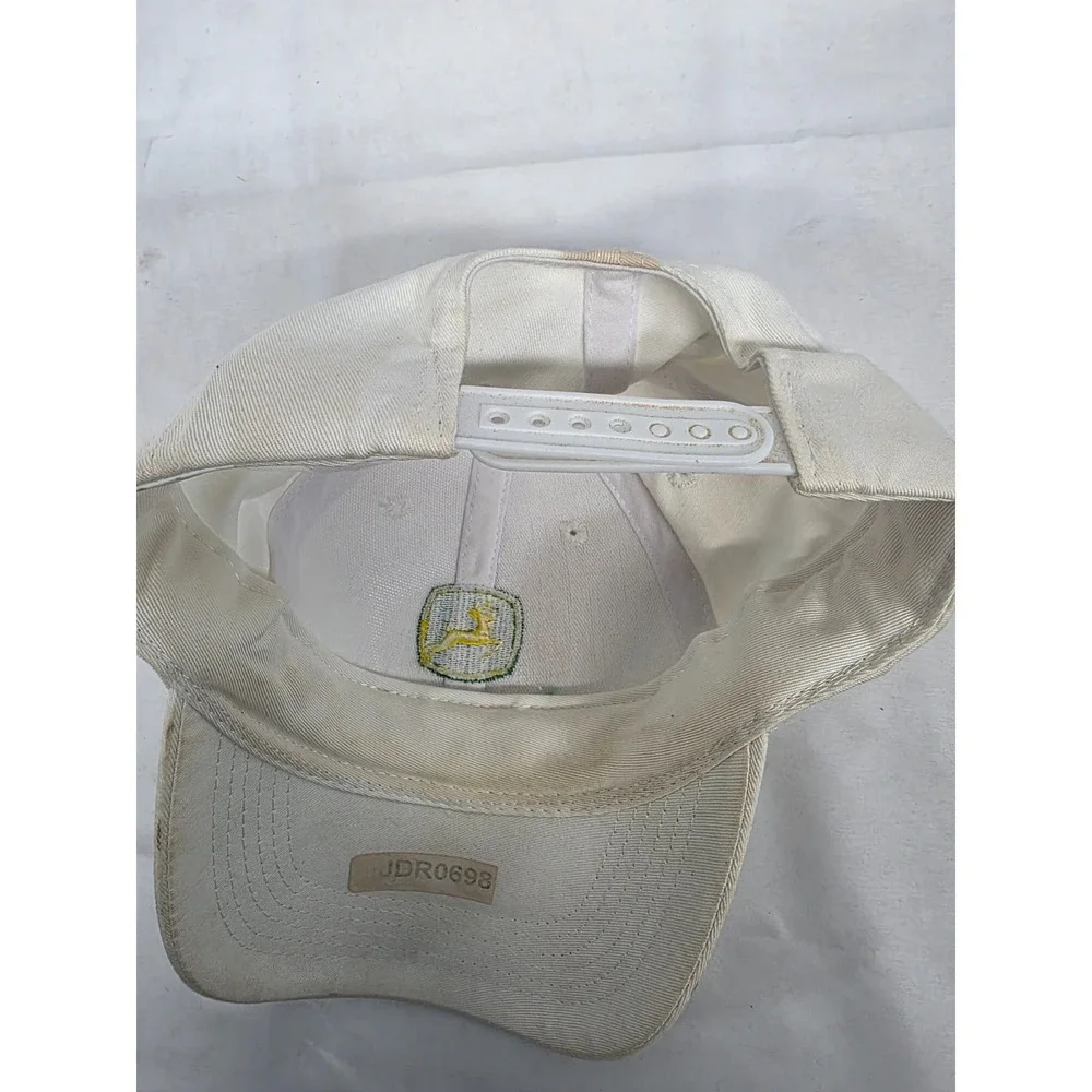 John Deere Baseball Cap White Snapback Hat JDR0698 Logo‎ Adjustable Mens